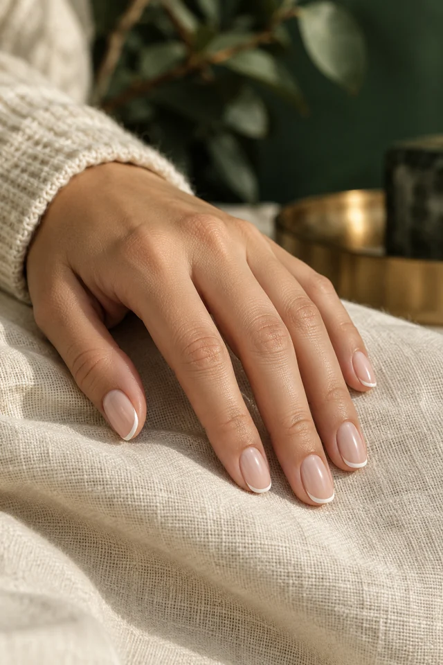 Generated soft nude, classic french manicure inspiration